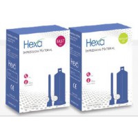 Hexa Dental Impression Material, Regular Body , Fast Set, 2 X 50ml Cartridges + 6 Mixing Tips (HS-0007)	